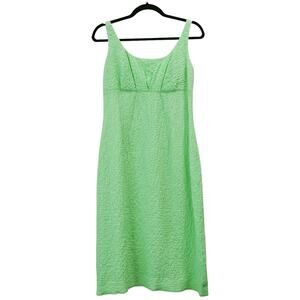 Emilia Wickstead Mint Green Cloque Knee Length Sleeveless Dress Size US 8